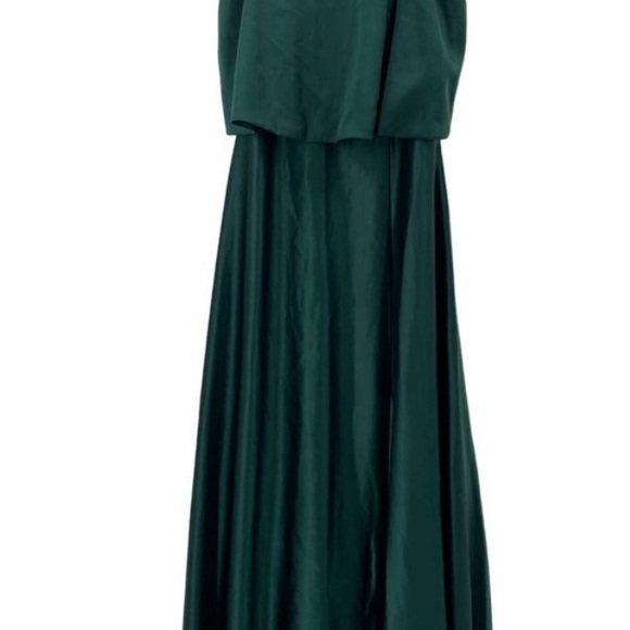 Revelry 6 emerald green Wren Satin maxi Dress - Picture 4 of 5